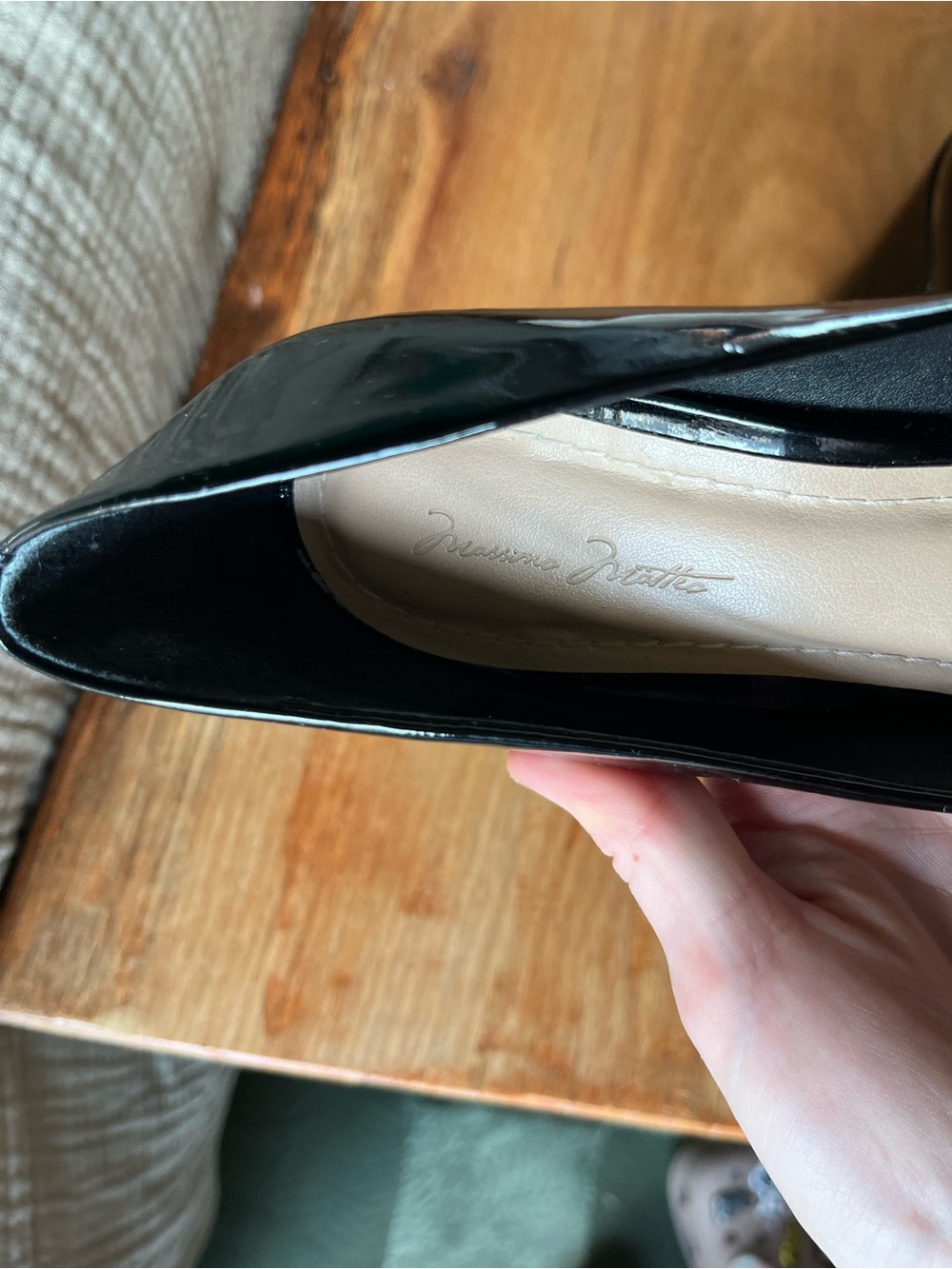 Massimo Matteo Dawn Black Patent Pointed Toe Block Heel Pumps Size 7 - Picture 5 of 8